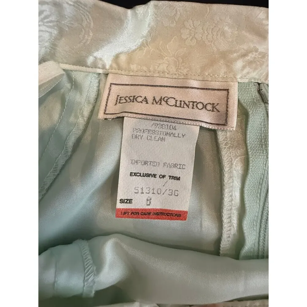 Vintage Jessica McClintock Silk Lace Dress Set Mint 8